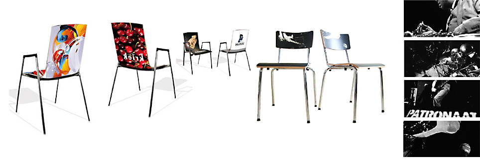 door Indoorplan ontworpen stoelen met print